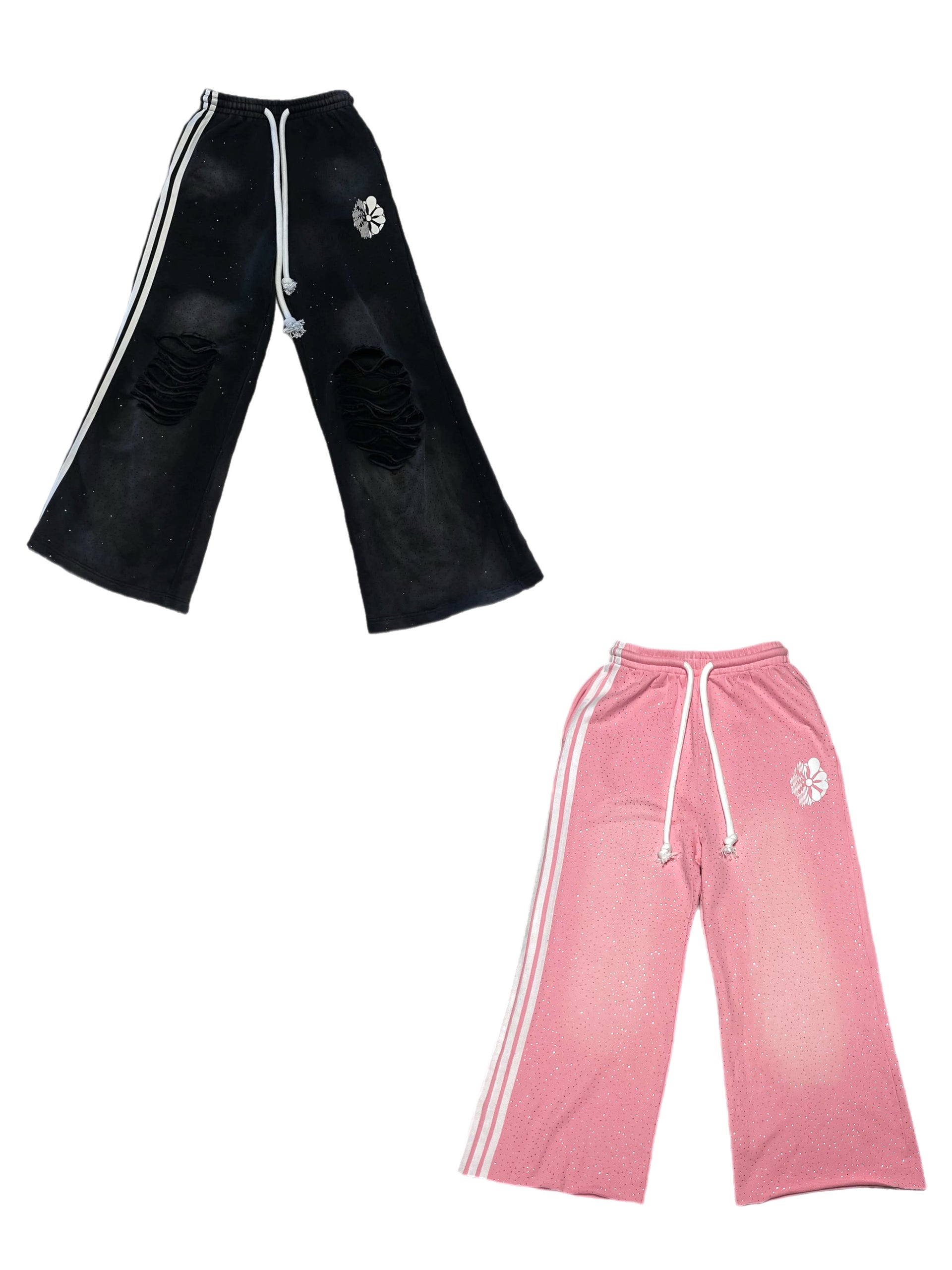 His & Her Rhinestones Sweatpants Bundle